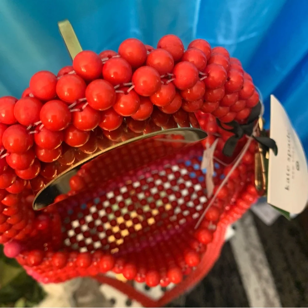 ❤️Price Drop❤️Kate Spade Red and Pink Mini Bag with Beaded Design - Picture 5 of 9